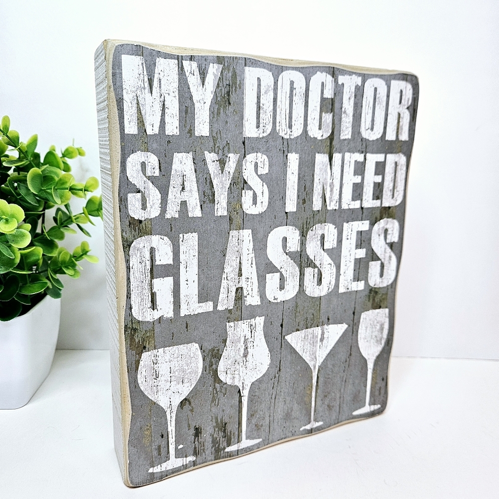 I Need Glasses Wood Decor - Picture 3 of 8